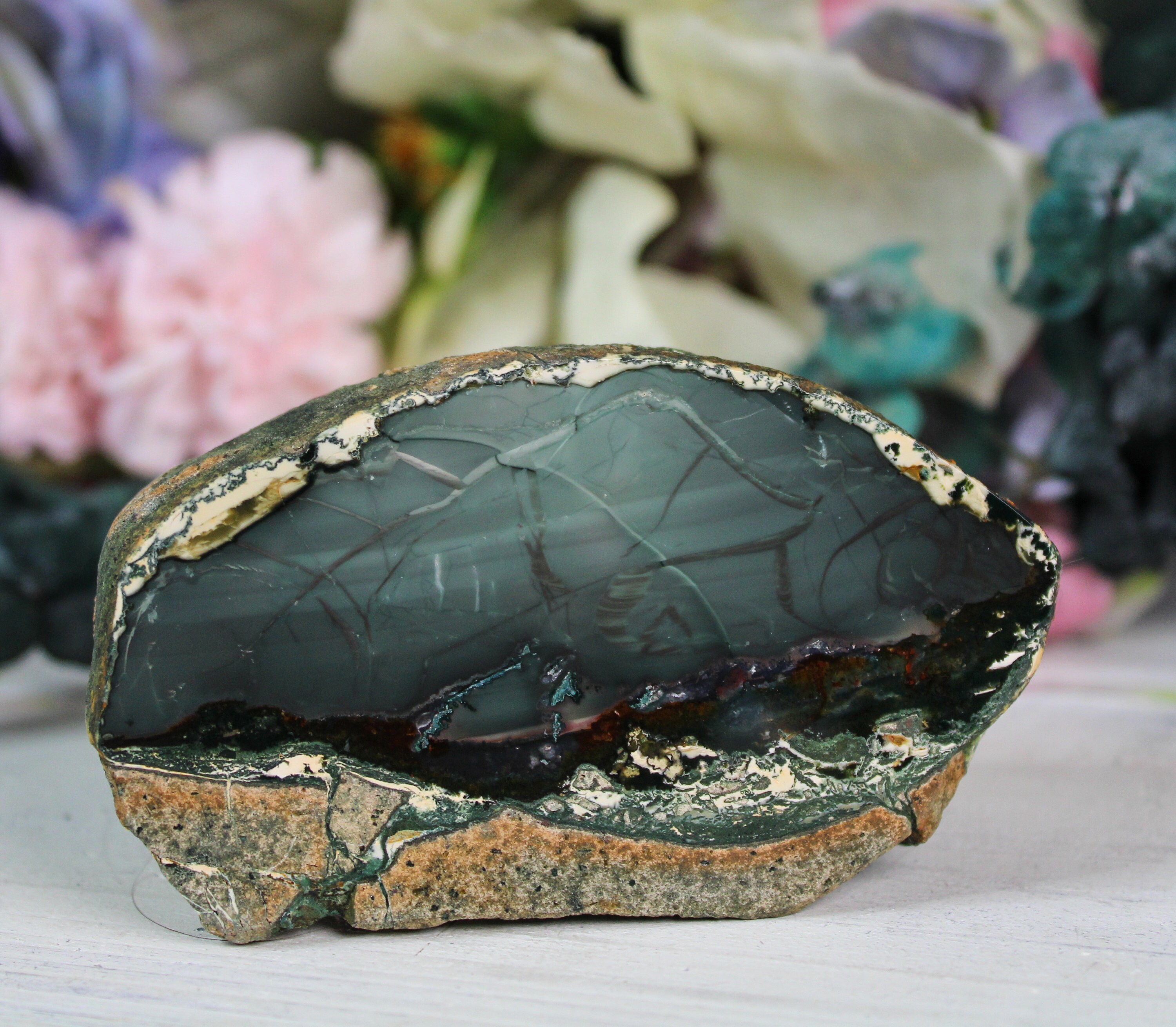 Rare Blue Mountain Jasper Half Nodule