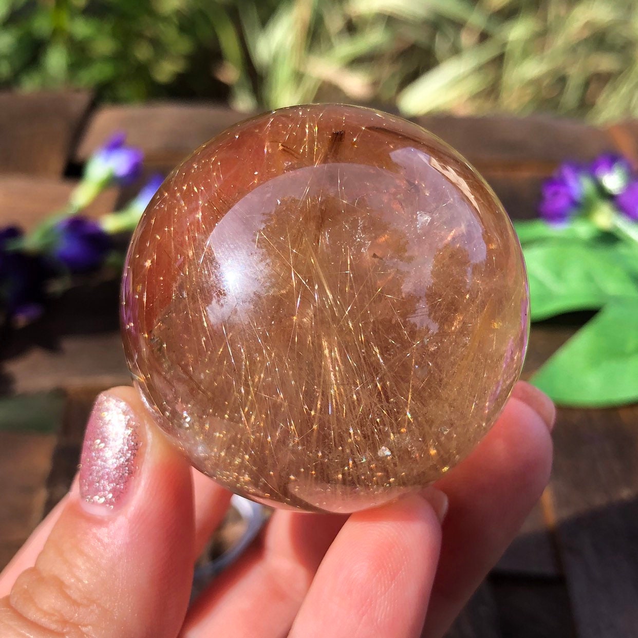 Rutilated Quartz Sphere