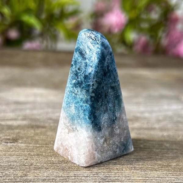 Ice Euphoralite Tower, Mineral Crystal, 2.8 Billion Years Old, Blue Tourmaline, Mica, Albite, Quartz, Negative Ions, Tower Point Wand, Reiki