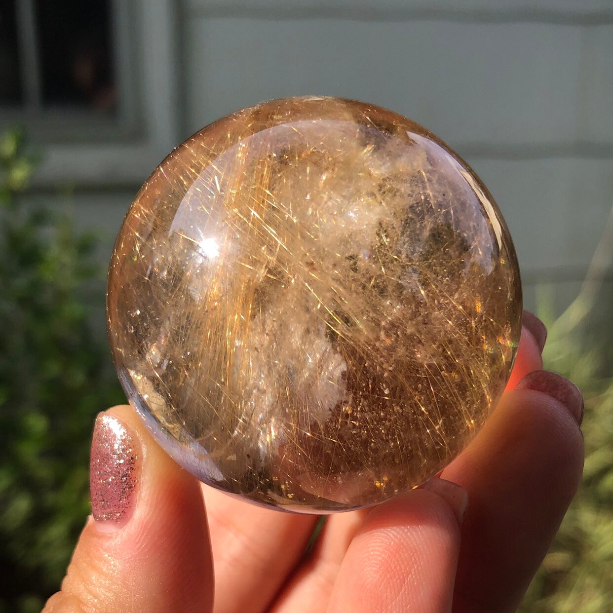 Rutilated Quartz Sphere