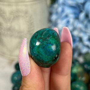Chunky Chrysocolla Malachite Tumbles, Abundance Stone