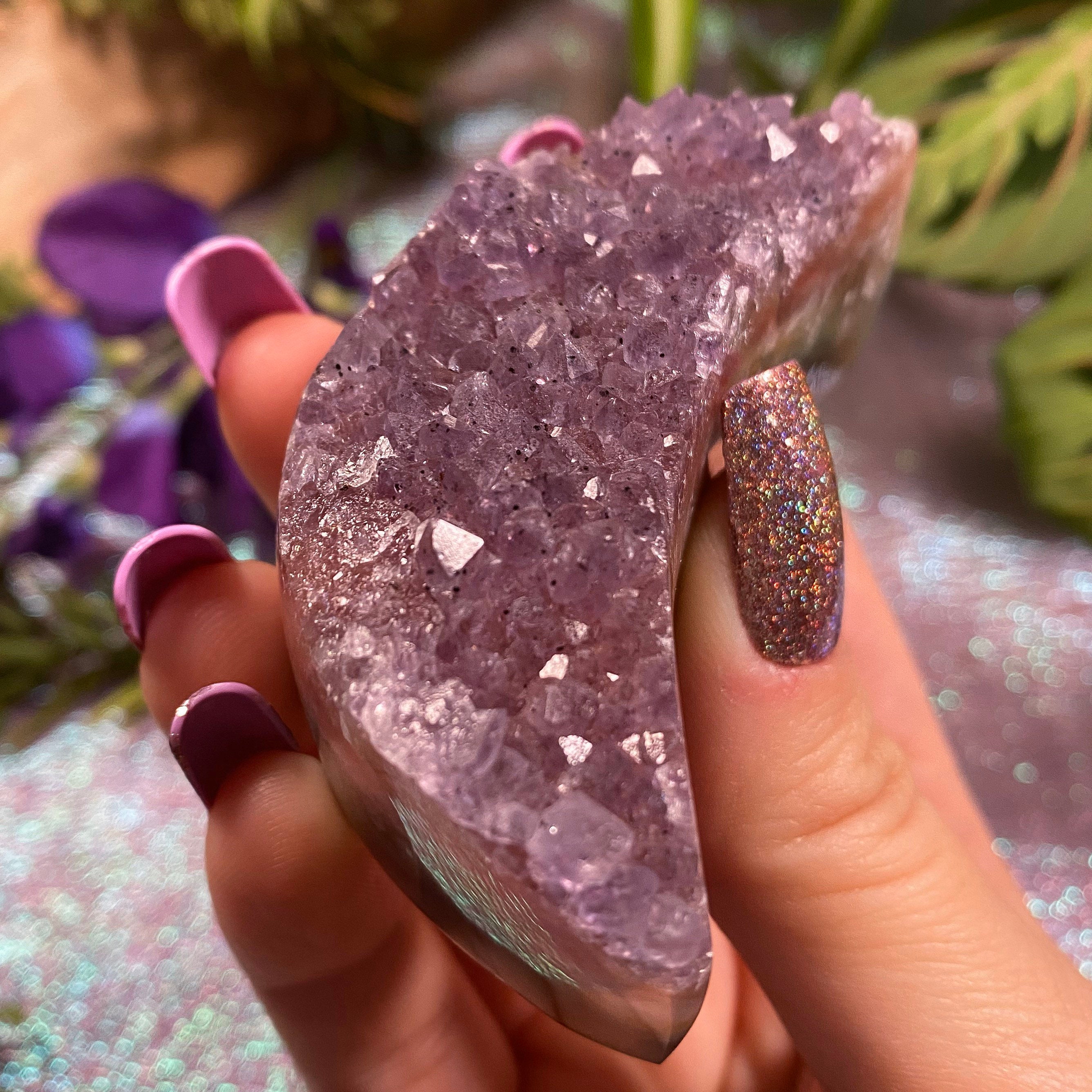 Rare Pink Amethyst Moon