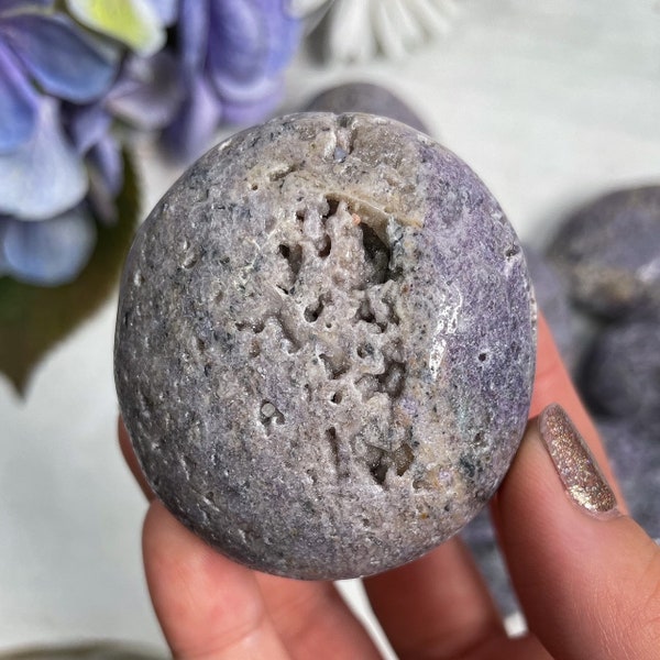 You Choose Glittery Druzy Purple Sphalerite Palm Stones