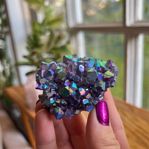 Rare Quality Rainbow Aura Amethyst Cluster, Rare Custom Coated Aura Crystal, High Quality Aura Crystals