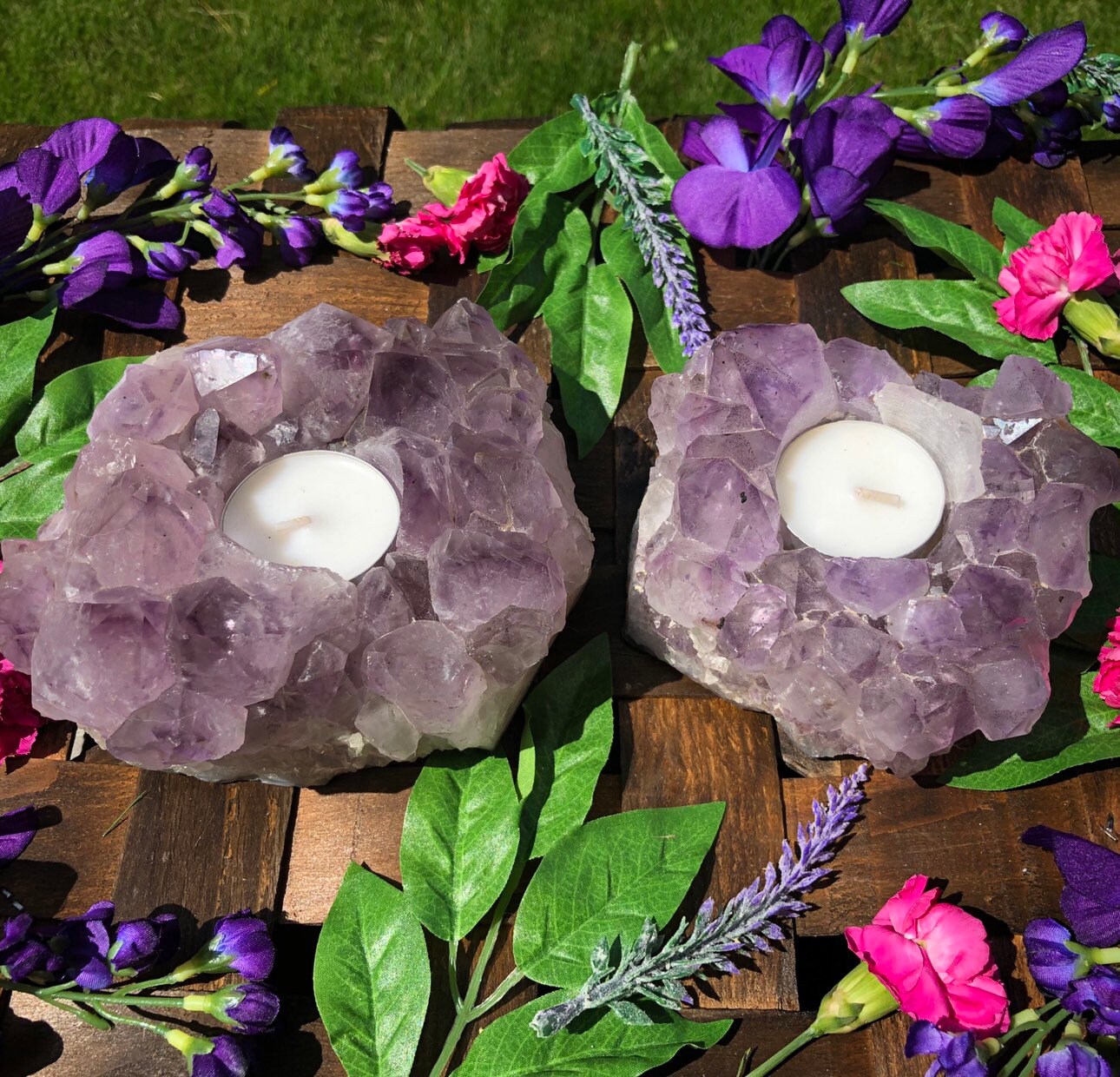 Amethyst Candle Holders