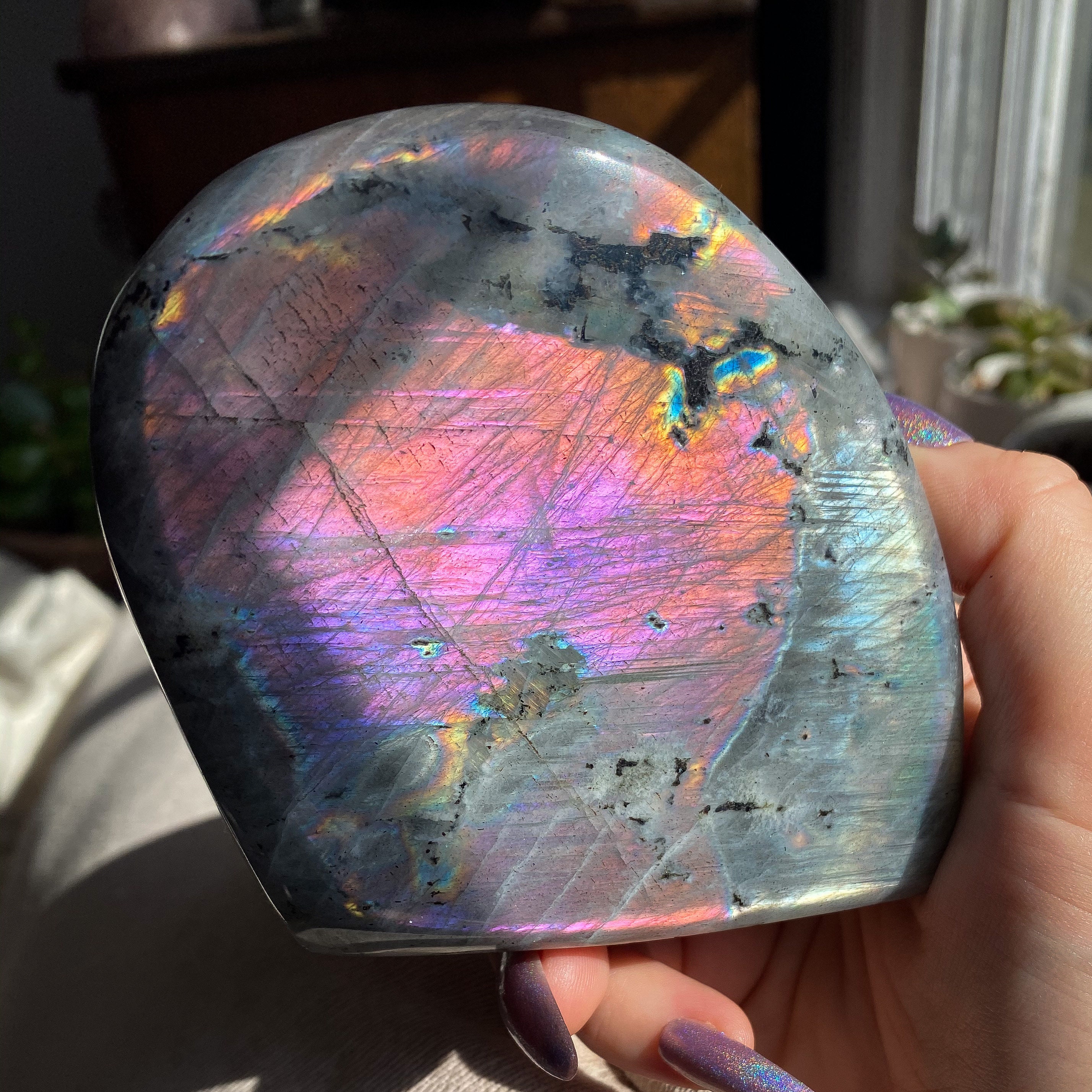 Large Purple Rainbow Labradorite Freeform