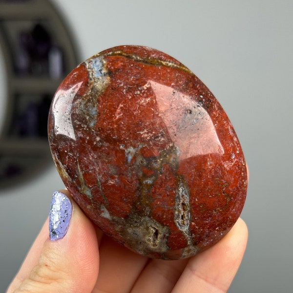 You Choose Glittery Red Jasper Quartz Pyrite Palm Stones