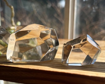 Clear Lemurian Quartz Crystal: Polished Freeform Stone from Brazil