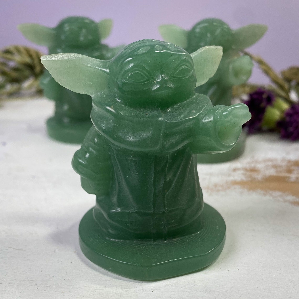 Green Aventurine Yoda Statue Grogu Star Wars The Empire | Etsy