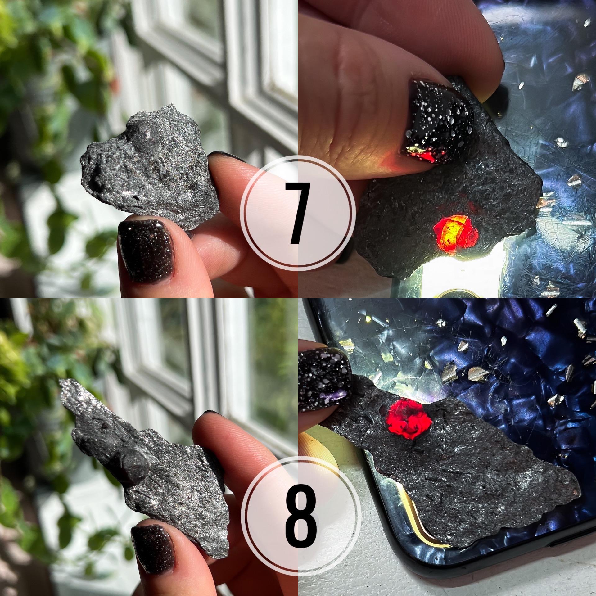 グラファイト板入りガーネット、レッドエンバーズ鉱山産クリスタル