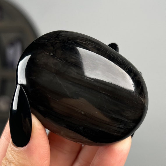 Black Scapolite Palm Stone