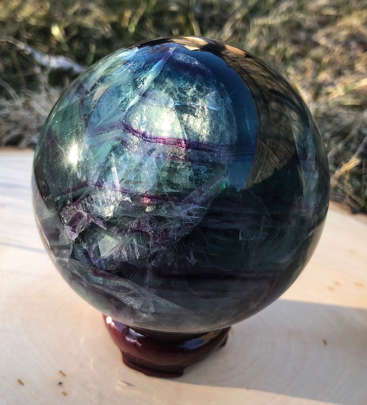 Huge Rainbow Fluorite Sphere