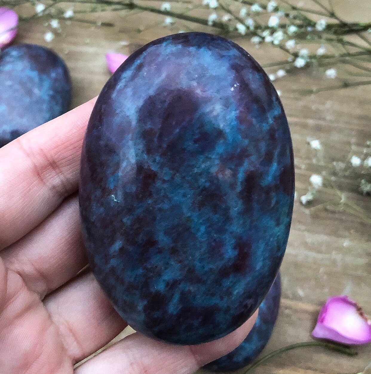 Ruby Blue Kyanite Palm Stone