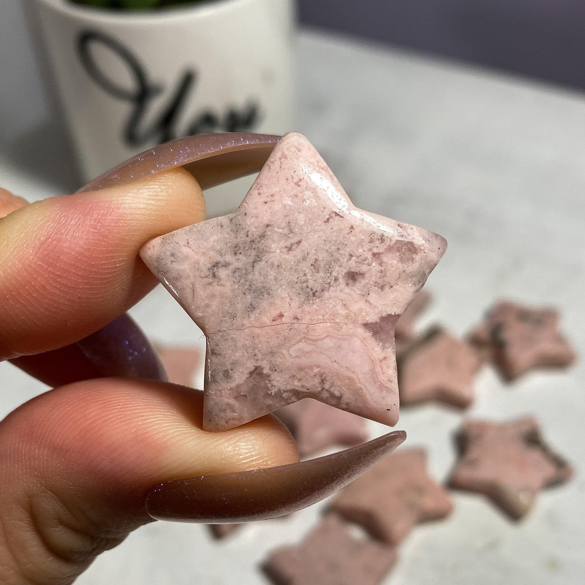 Pink Astorite Stars, Rhodonite and Rhodochrosite Mix, Rare Stones