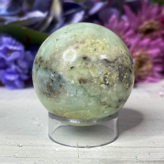 Chrysoprase Crystal Sphere with Stand