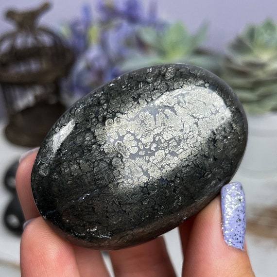 You Choose Rare Marcasite Palm Stones,  Mediation Stone