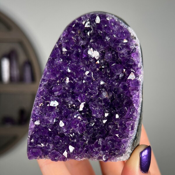 Amethyst Crystal Cathedral, Uruguay Purple Amethyst Standing Geode, Choose Your Stone, Spiritual Reiki, Centerpiece for Grids, Witchy Vibes