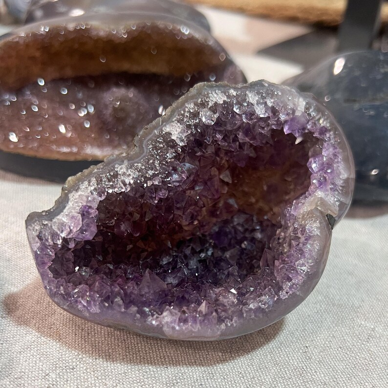 Amethyst Geode Cave: Purple Crystal From Uruguay, Cleansing Charging ...