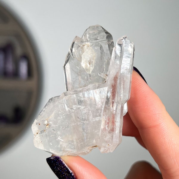 Faden Quartz Crystal with Rainbows, Tabular Terminated Quartz Specimen, Master Healer, Natural Metaphysical Amplifier Stone