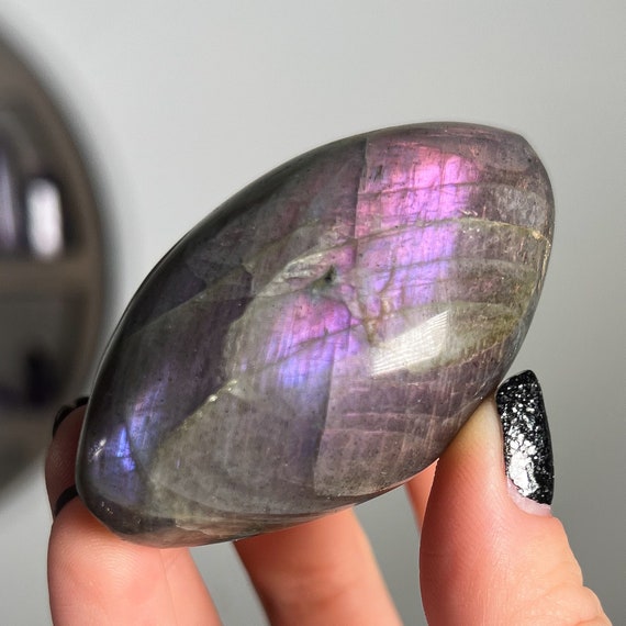 Purple Pink Blue Labradorite Palm Stone