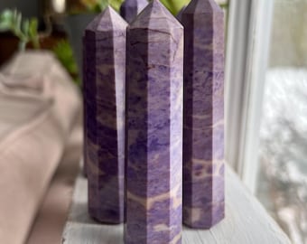 Lavender Jade Obelisk From Turkey, Purple Crystal Stone Tower, Metaphysical Gift for Gem Collector