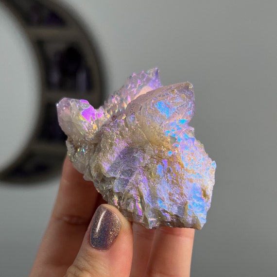 Rainbow Aura Spirit Quartz Cluster