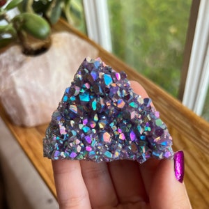 Rare Quality Rainbow Aura Amethyst Cluster, Rare Custom Coated Aura Crystal, High Quality Aura Crystals