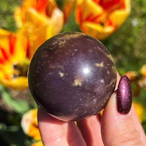 Midnight Euphoralite Sphere, Purple Lepidolite, 2.8 Billion Years Old Crystal, Negative Ions, High Vibration