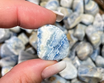 Blue Scheelite Tumble, Scheelite Pocket Crystal, Rare Meditation Stone
