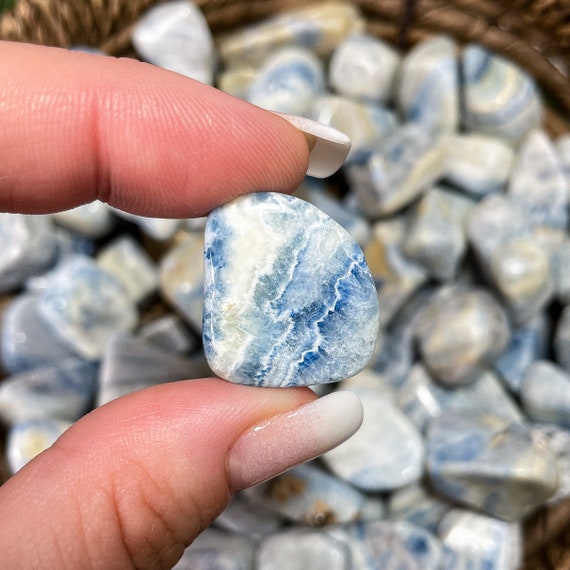 Blue Scheelite Tumble, Scheelite Pocket Crystal, Rare Meditation Stone