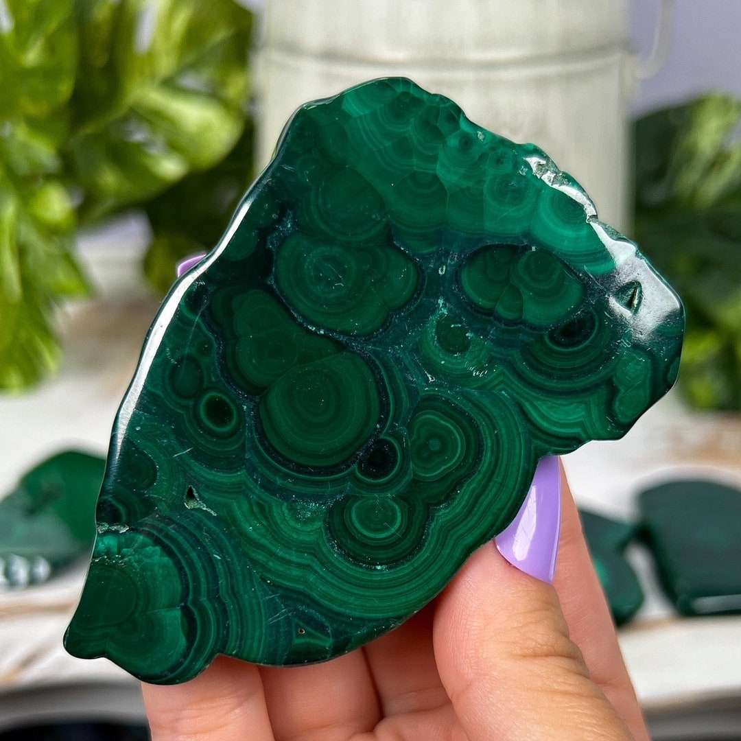 You Choose Smooth Malachite Slabs Money Prosperity Love Stone Etsy
