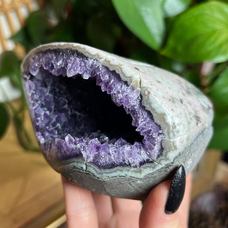 Amethyst Pink Jasper Cave: Crystal From Uruguay, Grounding Cleansing ...