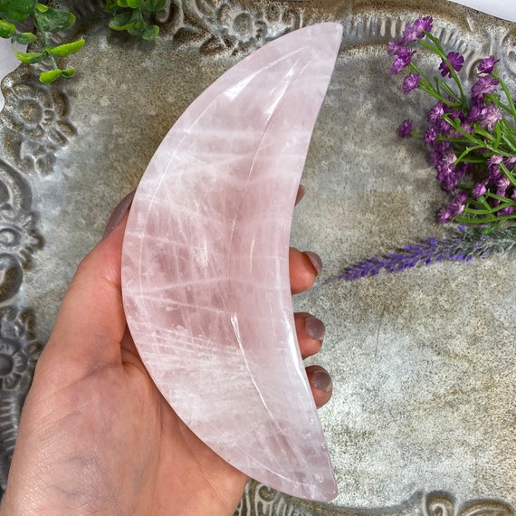 Beautiful Rose Quartz Moon Bowl/Dish