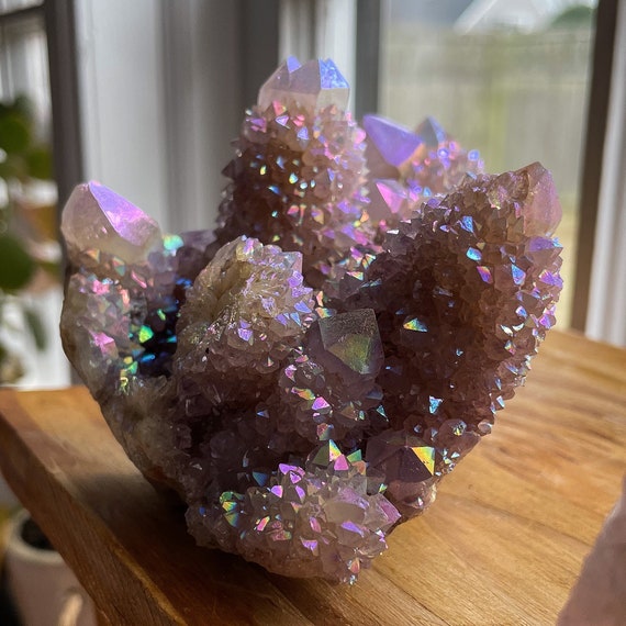 Rare Quality Rainbow Aura Spirit Quartz Cluster