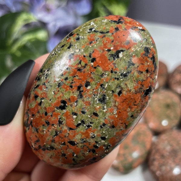 You Choose Unakite Jasper Palm Stones, Grounding Meditation Stone, Stone Of Vision