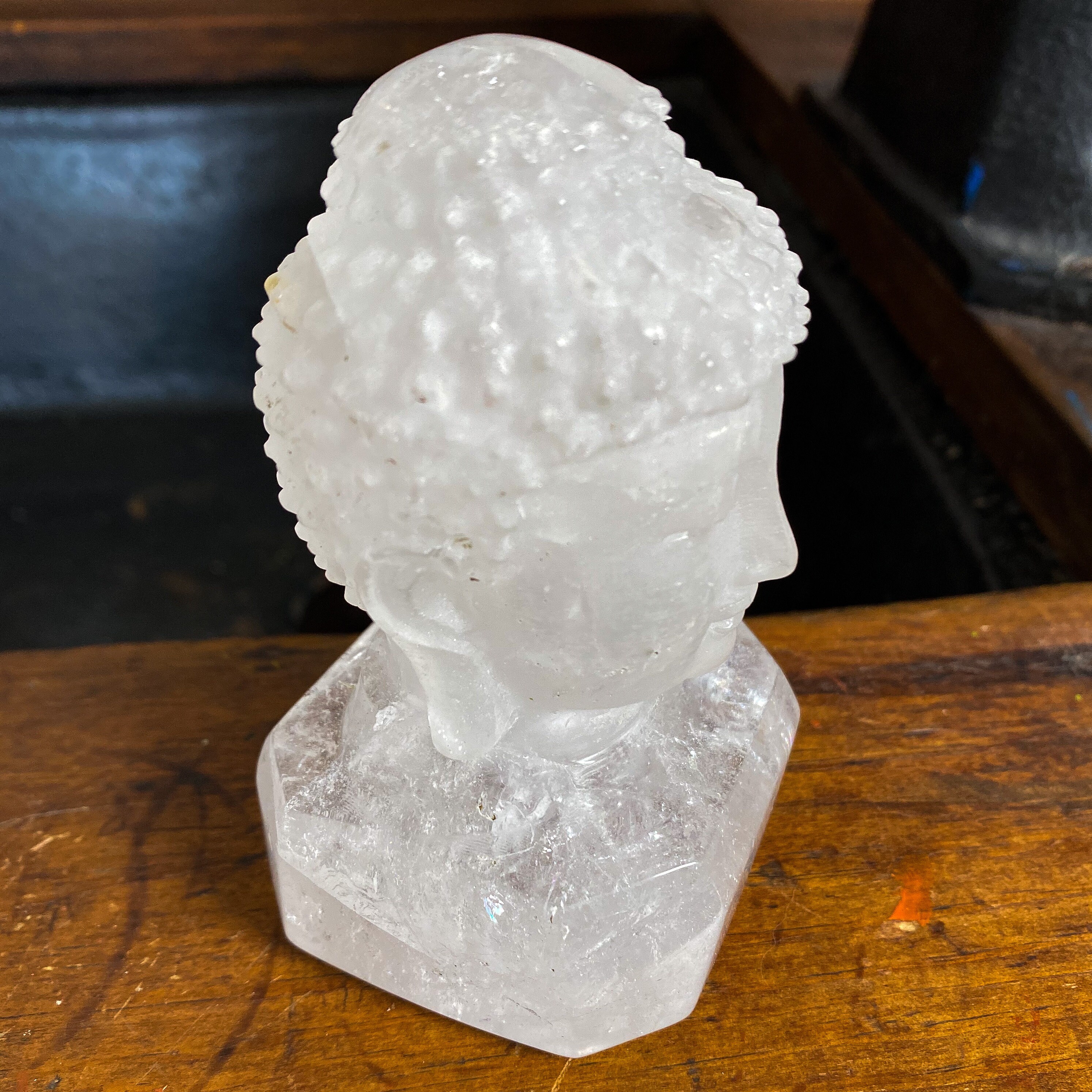 Clear Quartz Buddha Statue, Spiritual Decor