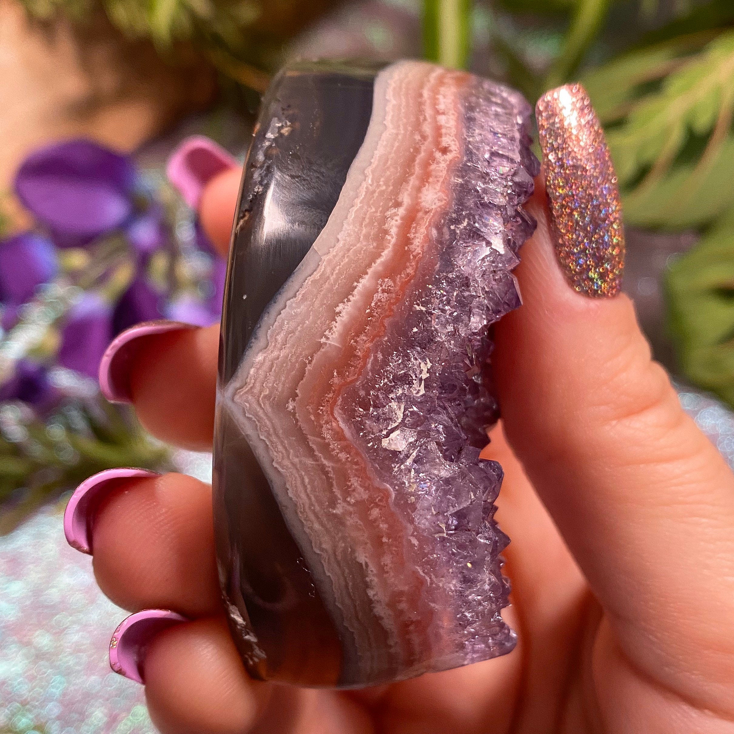 Rare Pink Amethyst Moon