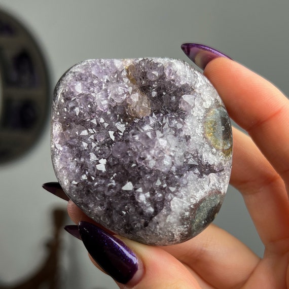 Amethyst Geode Jasper Palm Stone