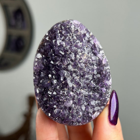 Amethyst Geode Jasper Palm Stone