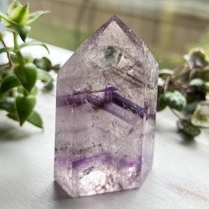 Gemmy Phantom Amethyst Tower from Brazil, High Grade Rainbow Amethyst Bahia Root Point, Collector Gemstone