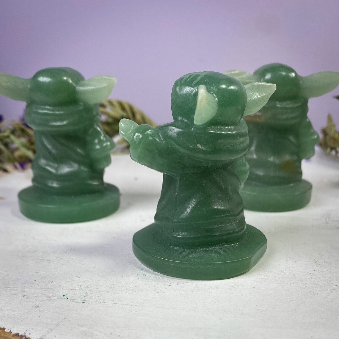 Green Aventurine Yoda Statue Grogu Star Wars The Empire | Etsy