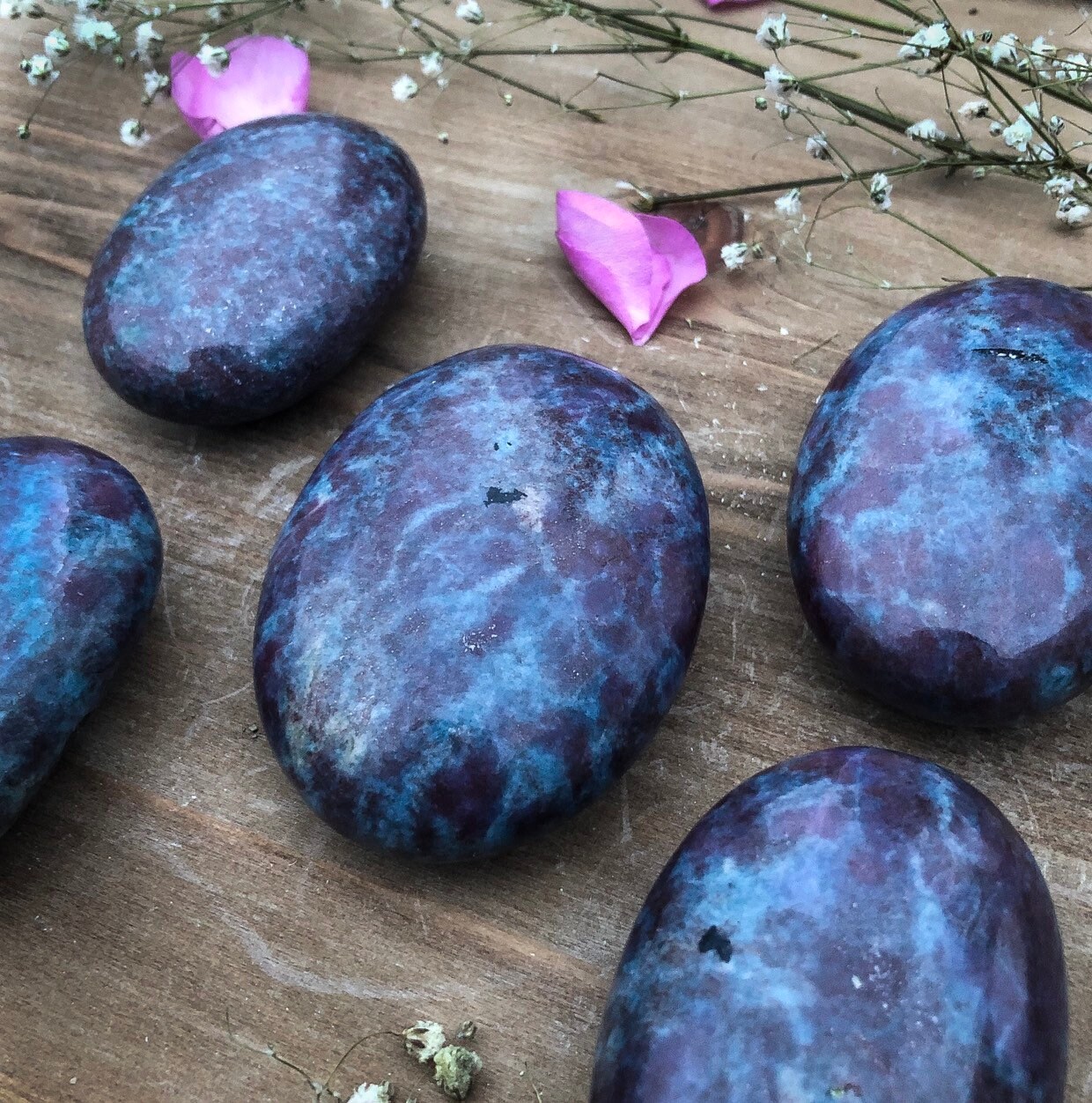Ruby Blue Kyanite Palm Stone