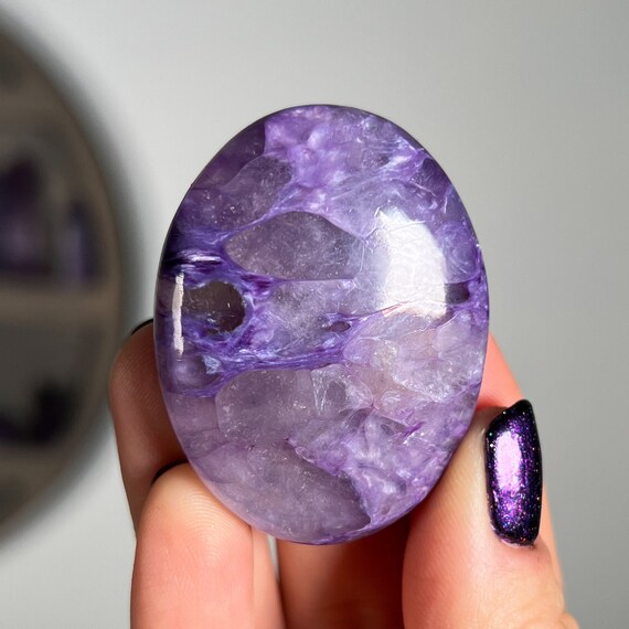 Charoite Palm Stone