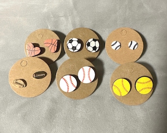 Sports Earrings (Baseball, Softball, Soccer, Football, Basketball)