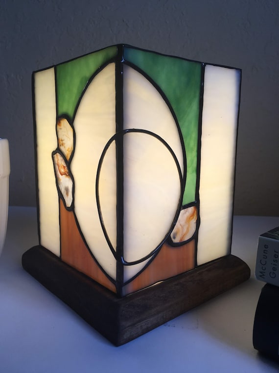 Stained Glass Table Lamp White Cream With Stained Glass Table Lamp White Cream, Colored Glass Table Lamps