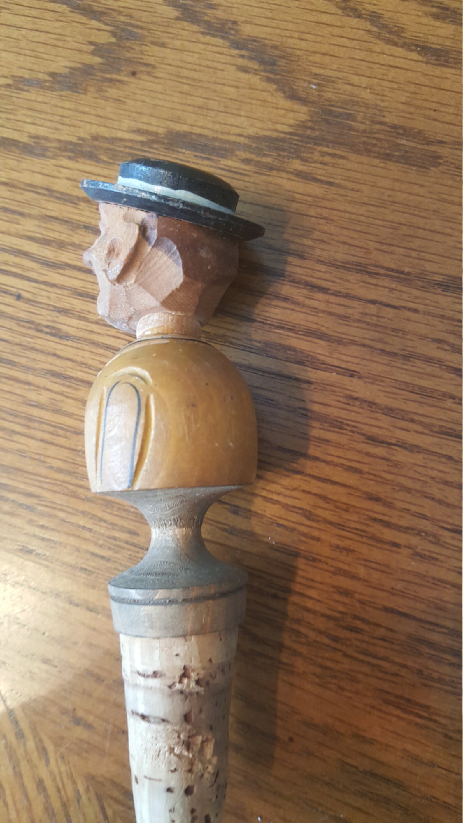 Vintage Hand Carved Wood Novelty Bottle Stopper Wine Cork | Etsy