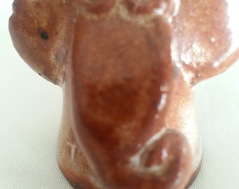 Hand Made Ceramic Elephant Thimble, miniature figurine