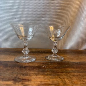 Bryce flower Cut Champagne Coupes, Sherbet Cups, Vintage Champagne Glasses -2