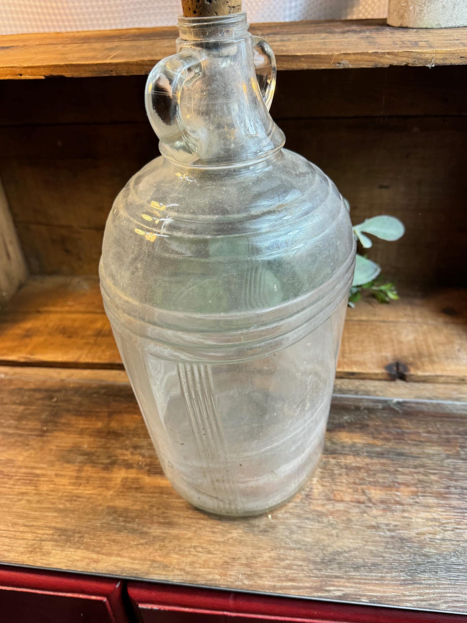 Art Deco One Gallon Glass Jug Vintage Double Finger Loop Pour Spout ...