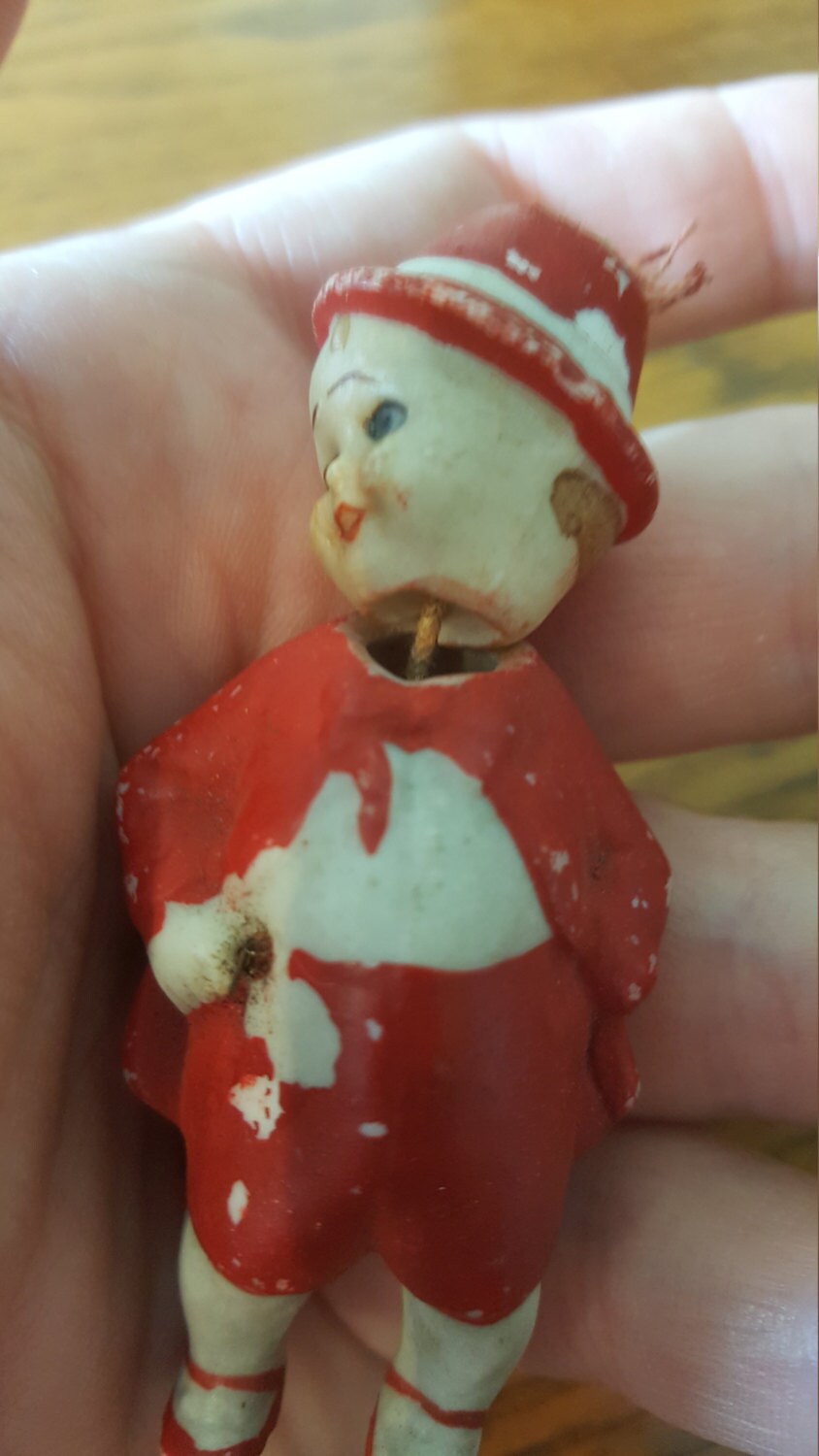 Antique German Bisque Nodder Doll Hand Painted Little Boy Etsy